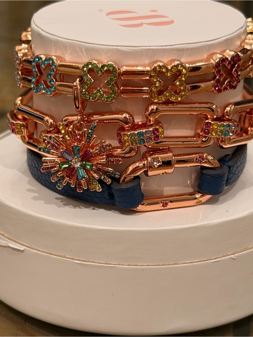 Bomb Party NWT! Rose Gold Multicolor Bracelet Stack “Starlit Celebration”